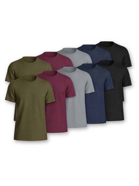 5 / 10 Pack Men'S Cotton T-Shirts – Super Soft Breathable Stretch Tees – Durable Comfort Fit Casual, Work or Sports Men'S Tops Multipack – Local UK Shipping