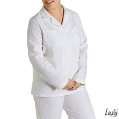 Lazy Linen Ladies Pyjama Set in Charcoal