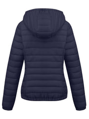 Women's Autumn/Winter Fashion Simple Versatile Lightweight Commuter Hooded Padded Coat with Pockets