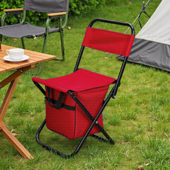 1PC Folding Chair with Storage, Foldable Fishing Seat Lightweight Chair, Portable Chair Home, Small/Large More Colors