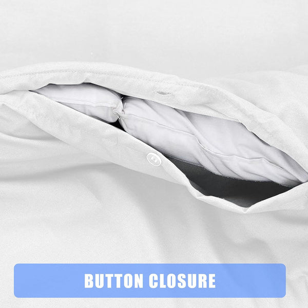 My Home Store Polycotton Bratta Duvet Cover Set - Our 3pc Soft stitch Embroidered button closure Quilt cover with matching Embroidered envelop closure Pillowcases | Breathable & Lightweight Duvet cover set
