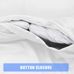 My Home Store Polycotton Bratta Duvet Cover Set - Our 3pc Soft stitch Embroidered button closure Quilt cover with matching Embroidered envelop closure Pillowcases | Breathable & Lightweight Duvet cover set