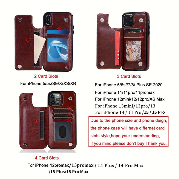 Phone Case: Compatible with iPhone 17 Promax/Pro/ Air, 16 Plus, 15, 14 Pro Max, 13, 12 and Galaxy S22/23/24/25 Plus Ultra FE.Perfect Gift. Wallet Case with Card Holder, Kickstand Card Slots Case, Double Magnetic Clasp and Durable Shockproof