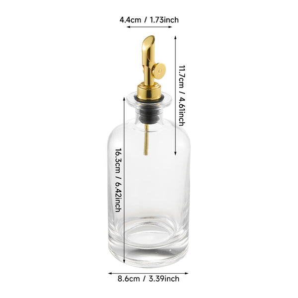 2pcs Olive Oil Dispenser Bottle for Kitchen, Glass Oil and Vinegar Dispenser Set, Coffee Syrup Dispenser, Kitchen Cooking Tools, 350ml/ 500ml, Silver/ Gold