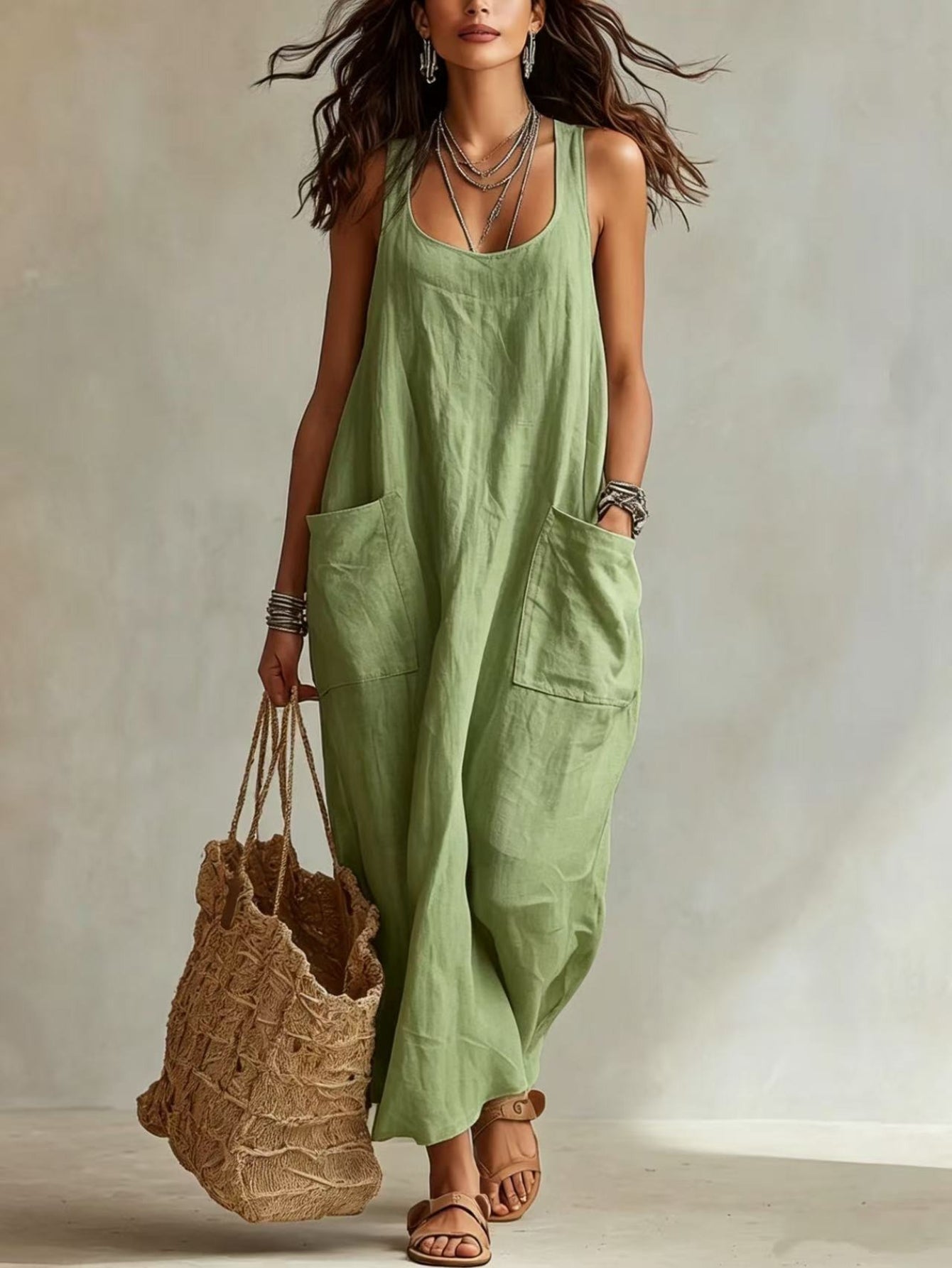 2026 Summer New Arrival: Casual, Chic, Pocketed, Strapless Maxi Dress