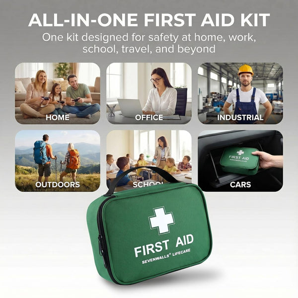220pcs Premium First Aid Kit Bag - Includes Cold (Ice) Packs, Burn Gel, Eyecare, Emergency Blanket, Plasters and Bandages for Home, Office, Car, Caravan, Workplace, Travel, Holidays and Sports