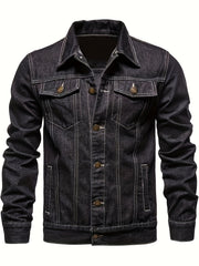 Men's Casual Slim Jacket Vintage Lapel Denim Jacket