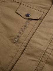 Men's Tactical Jacket with Multiple Pockets, Practical Workwear Style Coat