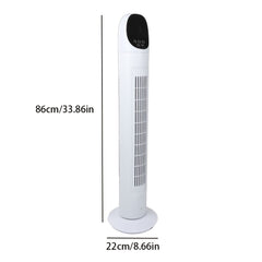 86.36cm Tower Fan, Electric Standing Floor Fan for Cooling with Remote Control, 7.5 Hour Timer LED Display, 65-75 Oscillation, 3 Modes, 3 Speeds, for Home, Office, Living Room, Bedroom, White