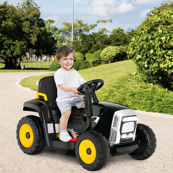 12V Kids Ride on Tractor with Trailer Music and LED Lights