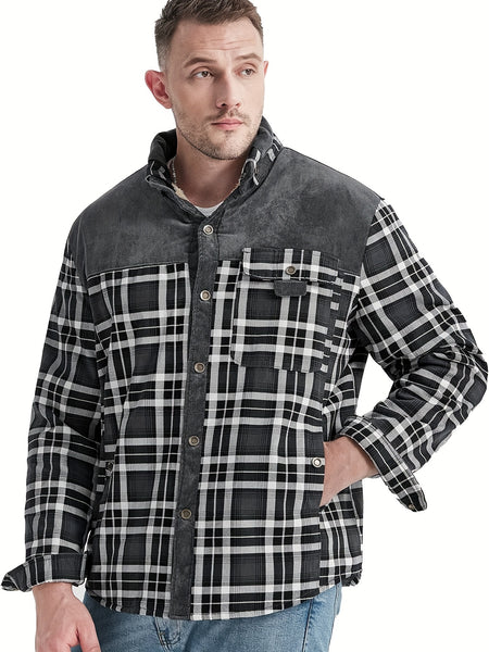 US Size Men'S Casual High-Quality Fall/Winter Plaid Jacket