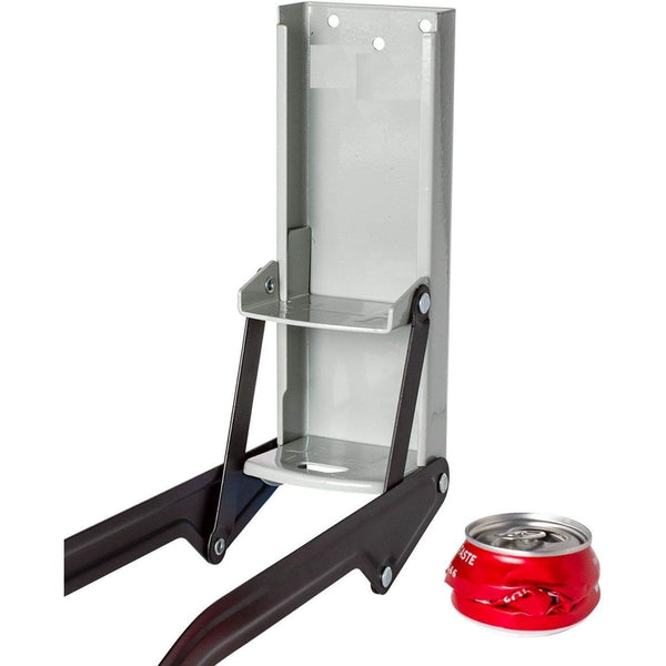 Heavy-Duty Can Crusher for Beer - Wall-Mounted 16oz/500ml Tool with Bottle Opener, Non-Slip Grip Handle, and Easy Setup (Silver)
