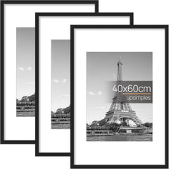 3 Pack A4 Picture Frame, A4 Black Picture Frames 21 X 29,7 Cm, Frame Wall Hanging Landscape or Portrait Orientation