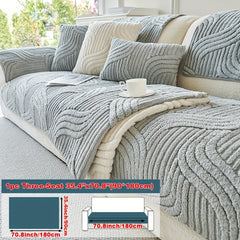 1pc Plush Non-Slip Sofa Cover, Modern Luxury, Pet-Friendly, Breathable, Fashionable Home Decor
