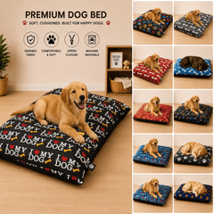 Dog Pet Bed with Removable Zipped Cover Large 95cm x 65cm Soft Washable Cushion