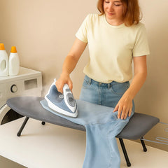 Ironing Board Foldable Mini Ironing Board Tabletop Ironing Board Foldable Portable Design with Built-in Iron Rest, Non-Slip Legs, Lightweight for Small Spaces, Dorms, Apartments