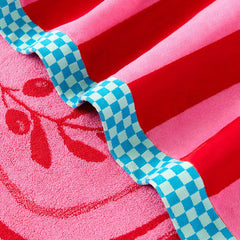 Oversized 100% Cotton Pink Sardine Beach Towel