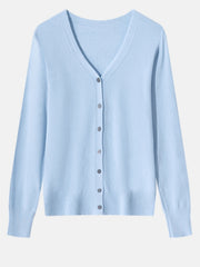 2pcs (2-Pack) Women's Soft Cardigan Sweater - V-Neck Button Button-Front Closure, -Line Regular Fit Button Collar Sweaters Suitable for Daily Wear, Spring/Summer Blouses for Office, Casual & Layering