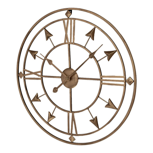 1pc European Industrial Metal Iron Art Wall Clock, 60cm/24inch Giant Open Skeleton Clock, Roman Numberals Display, Outdoor Garden Wall Clock, Silent Non-Ticking Quartz Clock for Indoor Outdoor Yard Patio Living Room Bedroom Kitchen Office Home Decor, Holi