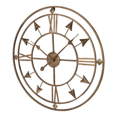 1pc European Industrial Metal Iron Art Wall Clock, 60cm/24inch Giant Open Skeleton Clock, Roman Numberals Display, Outdoor Garden Wall Clock, Silent Non-Ticking Quartz Clock for Indoor Outdoor Yard Patio Living Room Bedroom Kitchen Office Home Decor, Holi