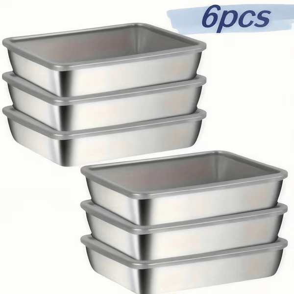 6/3pcs Stainless Steel Food Storage Containers Leak-Proof Stackable Space-Saving Airtight Lid for Freshness Ideal for Meal Prep Fruits Meats Veggies Leftovers Fridge Freezer Pantry Easy Clean Reusable Containers Ideal for Home Commercial Kitchens