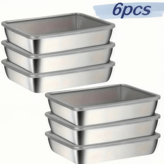 6/3pcs Stainless Steel Food Storage Containers Leak-Proof Stackable Space-Saving Airtight Lid for Freshness Ideal for Meal Prep Fruits Meats Veggies Leftovers Fridge Freezer Pantry Easy Clean Reusable Containers Ideal for Home Commercial Kitchens