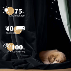 2pcs Premium Velvet Blackout Curtains – High-Quality Thermal Insulated Room Darkening Window Drapes, Light-Blocking Rod Pocket Curtains for Living Room Decor, Bedroom, Machine Washable Home Decorations