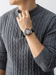 Christmas Gift for Men, New Twist Zipper Collar Pullover Sweater, Autumn And Winter Style, with Velvet, Thickened, Warm And Cold-Resistant, Can Be Worn Inside Or Outside, Casual And Versatile Essential, Knit