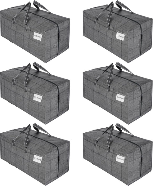 VENO 8 Pack Moving Bags Heavy-Duty Extra Large W/Backpack Straps, Moving House Essentials, Strong Handles & Zips, Clothes Storage, Packing, Laundry Bags, Reusable and Sustainable (Blue, 8 Pack)