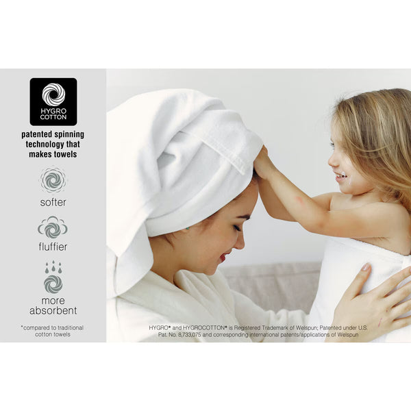 Grandeur 100% Hygro Cotton Bath Towels, Pack of 2 in Grey