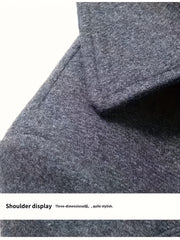 New Autumn And Winter 802 Detachable Double-Layer Collar Thick Velvet Blend Overcoat for Men