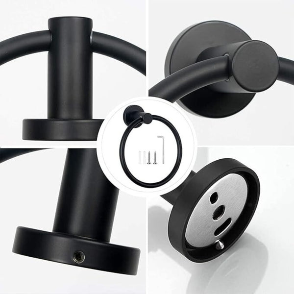 Hand Towel Ring Round Holder Wall Mounted Rail Kitchen Bathroom Stainless Steel