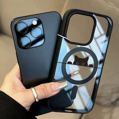 Phone Case - Adorable Feline Design for a Magnetic Wireless Charging Case Compatible with for Iphone 11, 12, 13, 14, 15, 16, And 17 Pro, Featuring a Shockproof Transparent Cover