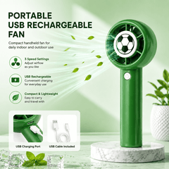 Portable Handheld Fan, USB Rechargeable Mini Fan with 3 Speed Settings, Compact Personal Cooling Fan for Home Office Travel Outdoor Use