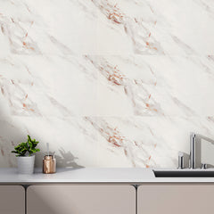 10/20/30/40 Pack Luxury Marble Effect Self-adhesive Floor Tiles 60x30cm, 2mm Thicken Vinyl Flooring Tiles Wall Stickers, Removable PVC Wall Decals, Suitable for Living Room, Bedroom, Kitchen Backsplashes, Bathroom, Office, Background Walls, Easy To Instal