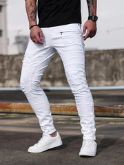 Spring And Autumn Fashion Hong Kong Style Classic Commuter Pants Easy Fashion Casual Daily Slim Fit Jeans Men