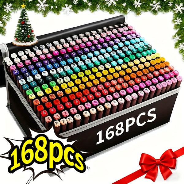 168/120/262/80 Color Double-ended Art Markers, Bright Colors, Smooth Blending, Very Suitable for Sketching, Illustration, Comics, Painting And Design Creation, Suitable for Professional Art Purposes And Art Projects, Art Tools, High-quality Markers