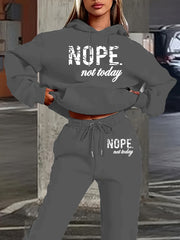 Women'S Clothing Featuring a Two-Piece Set with a Hoodie And Pants, Designed with Letter Prints