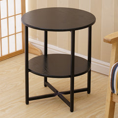 2-Tier Round Side Table - Multi-Level Storage Coffee Table for Plants/Lamps, Space-Saving Sofa/Bedside Organizer (15.75×15.75×18.5