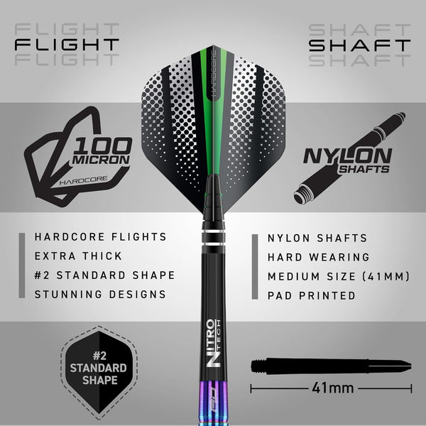 RED DRAGON Razor Edge Spectron - Tungsten Professional Steel Darts Set with Flights and Shafts - Available in 20G, 22G, 23G, 24G, 26G