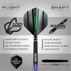 RED DRAGON Razor Edge Spectron - Tungsten Professional Steel Darts Set with Flights and Shafts - Available in 20G, 22G, 23G, 24G, 26G