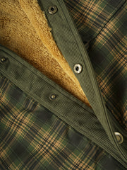 Men's American Size Autumn/Winter Fleece-Lined Warm Plaid Jacket