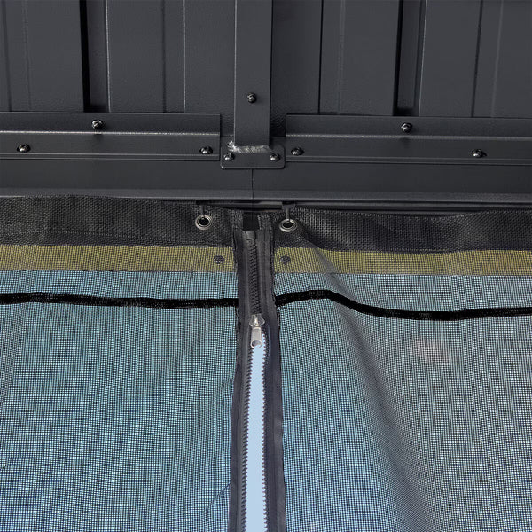 Sojag Kiruna 10Ft X 12Ft (3 X 3.64M) Aluminium Frame Sun Shelter with Galvanised Steel Roof + Insect Netting