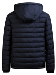 Men's winter Windproof warm Jacket hooded and detachable casual jacket, Men's Fashionable Quilted, Machine Washable - Heavy-Duty Cold Weather Coat, Men's Winter Outdoor Activities Slightly High Quality Jacket High Quality Business Black Jacket.
