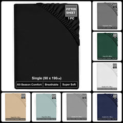 Super Dreamer Fitted Bed Sheets 100% Polyester, Available in Single, Double & King Sizes, Multiple Colours, Machine Washable, Soft & Durable, Perfect for a Cozy Night'S Sleep