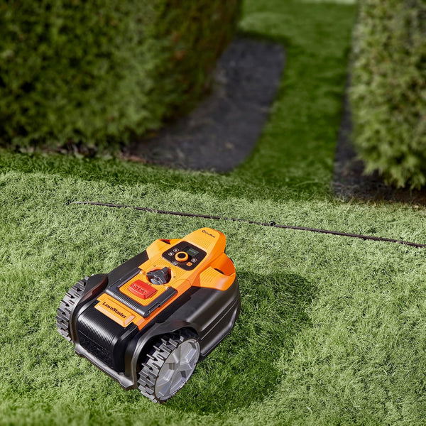 Lawnmaster Ocumow® 18 Autocharging Vision Robot Lawn Mower with Charging Station. No Boundary Wire or App Needed. Robot Mower with Drop & Mow for Multiple Lawns. for Small to Large Lawns up to 800M2