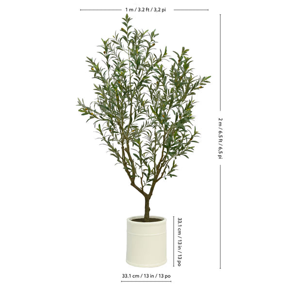 Artificial 6.5Ft Olive Tree in French Crock Planter