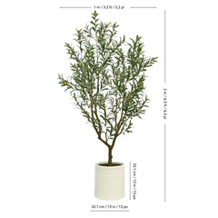 Artificial 6.5Ft Olive Tree in French Crock Planter