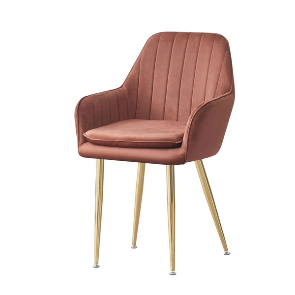 MOF Velvet Dining Chairs Kitchen Chairs Living Room Chairs with Sturdy Metal Legs Reception Chairs with Backrest and Padded Seat