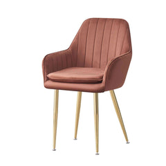 MOF Velvet Dining Chairs Kitchen Chairs Living Room Chairs with Sturdy Metal Legs Reception Chairs with Backrest and Padded Seat